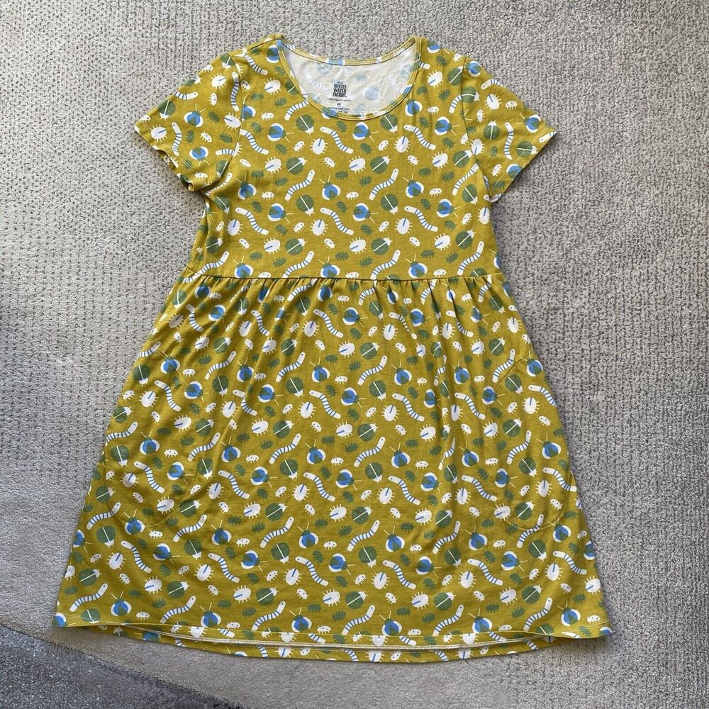 Floral Yellow Midi Dress Bugs Winter Water Factory